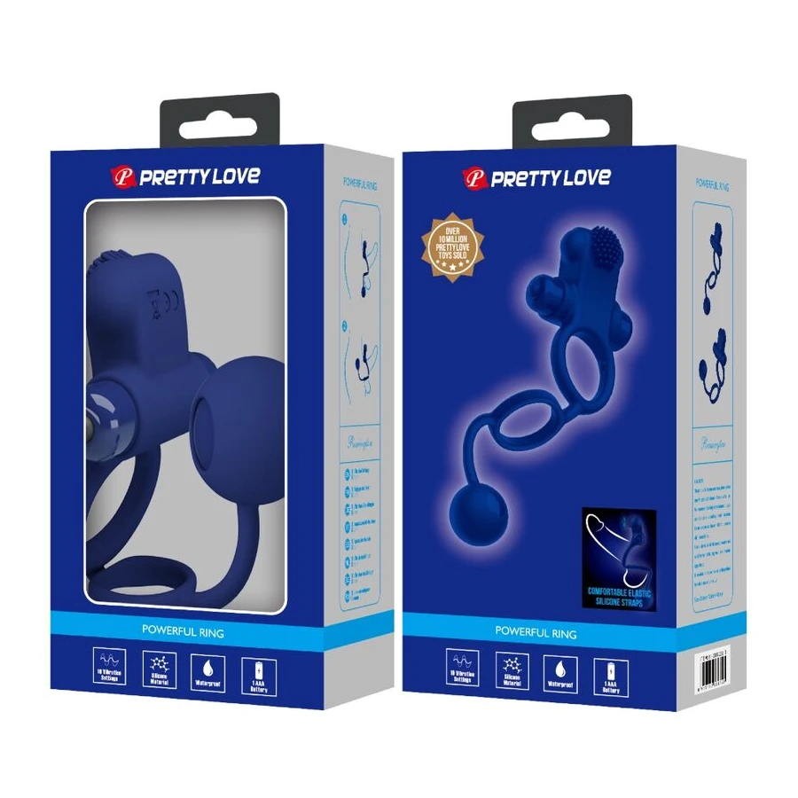 PRETTY LOVE - REMINGTON DOPPELVIBRATIONSRING MIT STECKER BLAU